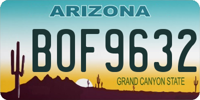 AZ license plate BOF9632