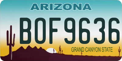 AZ license plate BOF9636