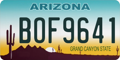 AZ license plate BOF9641
