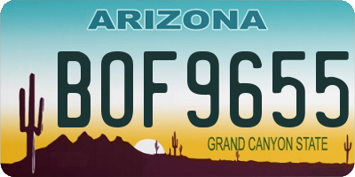 AZ license plate BOF9655