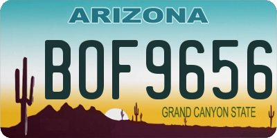 AZ license plate BOF9656