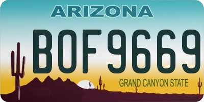 AZ license plate BOF9669