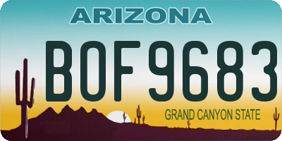 AZ license plate BOF9683