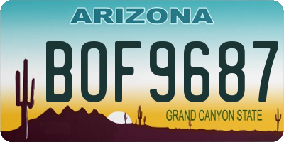 AZ license plate BOF9687