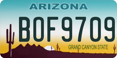 AZ license plate BOF9709