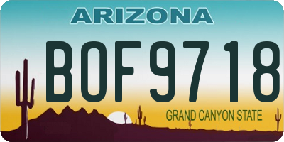 AZ license plate BOF9718