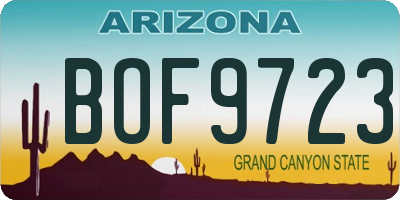 AZ license plate BOF9723
