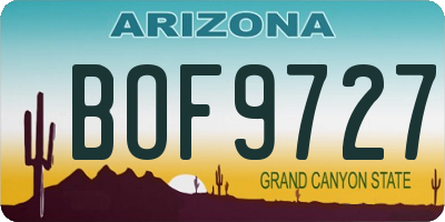 AZ license plate BOF9727