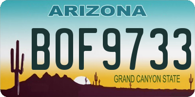 AZ license plate BOF9733
