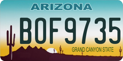 AZ license plate BOF9735