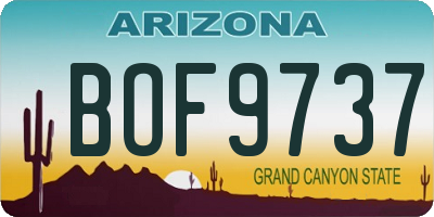 AZ license plate BOF9737