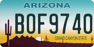 AZ license plate BOF9740