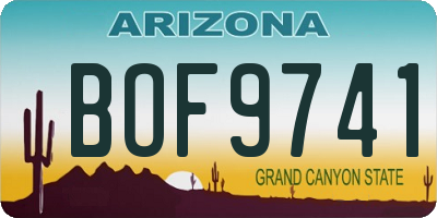 AZ license plate BOF9741