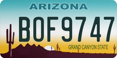 AZ license plate BOF9747