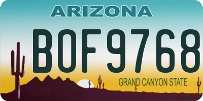 AZ license plate BOF9768