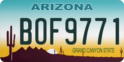 AZ license plate BOF9771