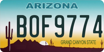 AZ license plate BOF9774