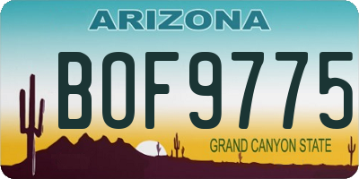 AZ license plate BOF9775