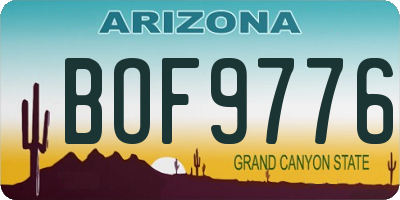 AZ license plate BOF9776