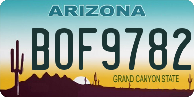 AZ license plate BOF9782