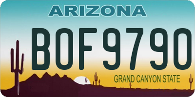 AZ license plate BOF9790