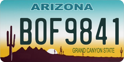AZ license plate BOF9841