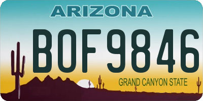 AZ license plate BOF9846