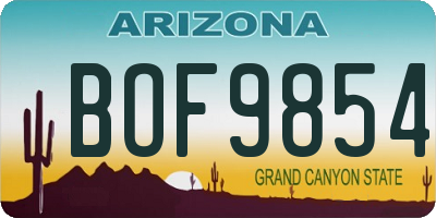 AZ license plate BOF9854