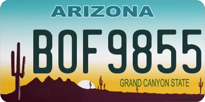 AZ license plate BOF9855