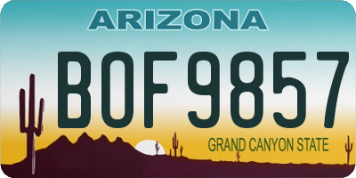 AZ license plate BOF9857