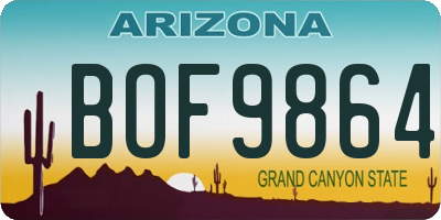 AZ license plate BOF9864