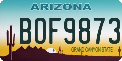 AZ license plate BOF9873