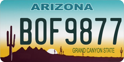 AZ license plate BOF9877