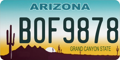 AZ license plate BOF9878