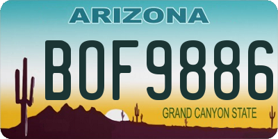 AZ license plate BOF9886
