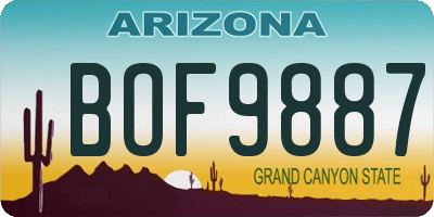 AZ license plate BOF9887