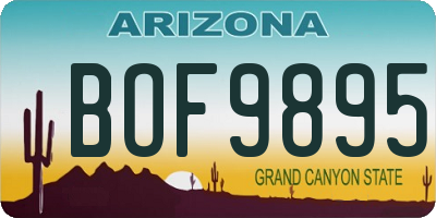 AZ license plate BOF9895