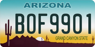 AZ license plate BOF9901