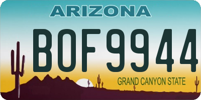 AZ license plate BOF9944