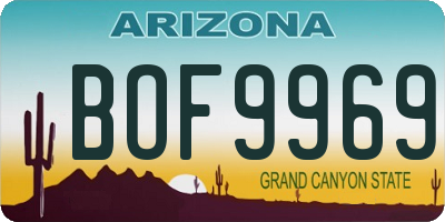 AZ license plate BOF9969