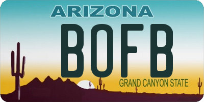 AZ license plate BOFB