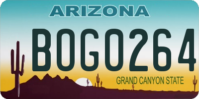 AZ license plate BOG0264