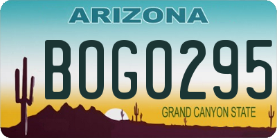 AZ license plate BOG0295