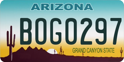 AZ license plate BOG0297