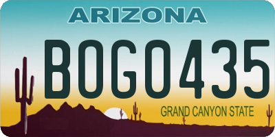 AZ license plate BOG0435