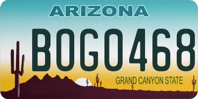 AZ license plate BOG0468