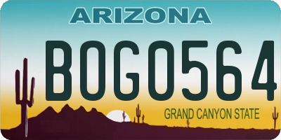 AZ license plate BOG0564
