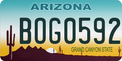 AZ license plate BOG0592