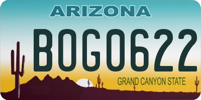 AZ license plate BOG0622