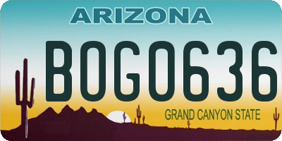 AZ license plate BOG0636